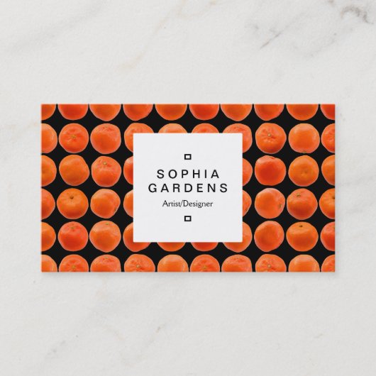 Square Label 03a - Clementine Muster Visitenkarte (Vorderseite)