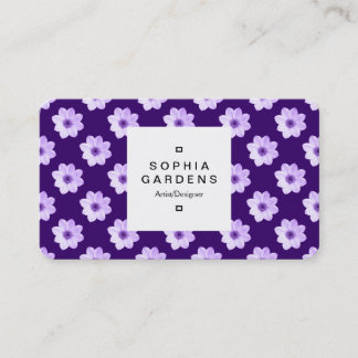 Square Label 03a - Dahlia Muster Tiefe Lila Visitenkarte