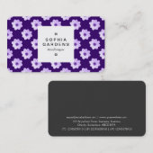 Square Label 03a - Dahlia Muster Tiefe Lila Visitenkarte (Vorne/Hinten)