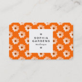Square Label 03a - Dahlia Pattern Orange Visitenkarte (Vorderseite)