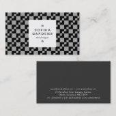 Square Label 03a - Domino Patchwork Visitenkarte (Vorne/Hinten)