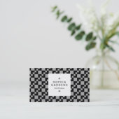 Square Label 03a - Domino Patchwork Visitenkarte (Stehend Vorderseite)