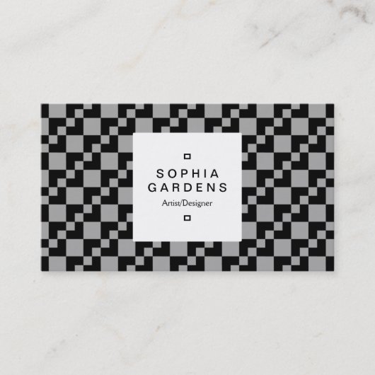 Square Label 03a - Domino Patchwork Visitenkarte (Vorderseite)