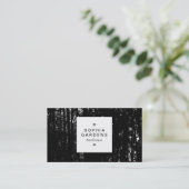 Square Label 03a - Dunkles Holz Visitenkarte (Stehend Vorderseite)