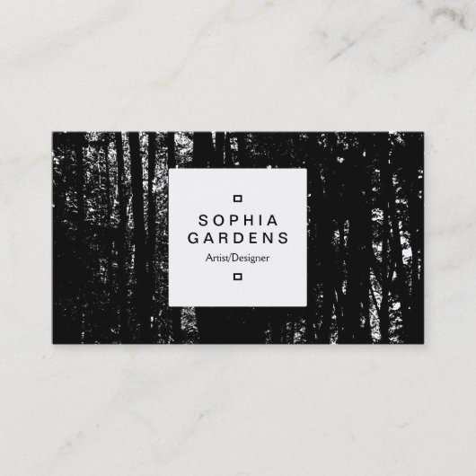 Square Label 03a - Dunkles Holz Visitenkarte (Vorderseite)