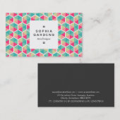 Square Label 03a - Hexagonal Muster 02 Visitenkarte (Vorne/Hinten)