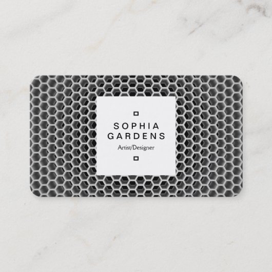 Square Label 03a - Honeycomb Cool Visitenkarte (Vorderseite)