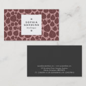 Square Label 03a - Leaf pattern 02 - Brown Shades Visitenkarte (Vorne/Hinten)