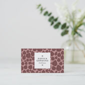Square Label 03a - Leaf pattern 02 - Brown Shades Visitenkarte (Stehend Vorderseite)