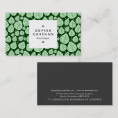 Square Label 03a - Leaf pattern 02 - Green Shades Visitenkarte (Vorne/Hinten)