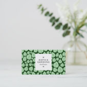 Square Label 03a - Leaf pattern 02 - Green Shades Visitenkarte (Stehend Vorderseite)