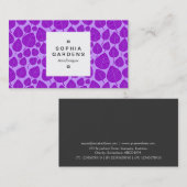 Square Label 03a - Leaf pattern 02 - Lila Visitenkarte (Vorne/Hinten)