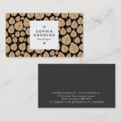 Square Label 03a - Leaf pattern 02 - Sand Visitenkarte (Vorne/Hinten)