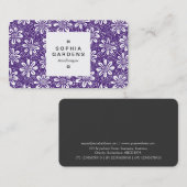 Square Label 03a - Muster 140617 - Tief Lila Visitenkarte (Vorne/Hinten)