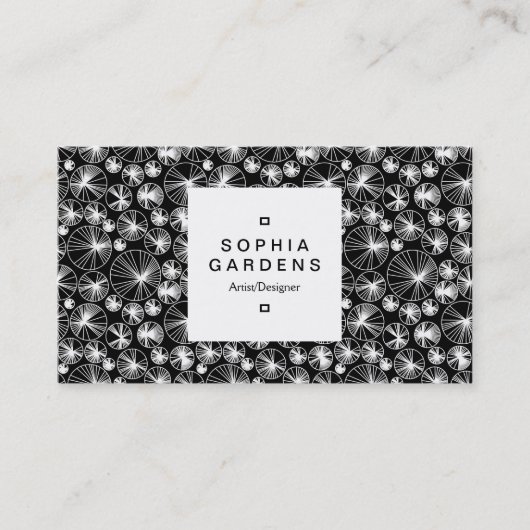 Square Label 03a - Ray Circles Visitenkarte (Vorderseite)