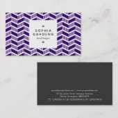 Square Label 03a - Schattierte Chevrons - DP Lila Visitenkarte (Vorne/Hinten)