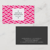 Square Label 03a - Shaded Chevrons - Neon Red Visitenkarte (Vorne/Hinten)