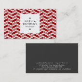 Square Label 03a - Shaded Chevrons - Ruby Red Visitenkarte (Vorne/Hinten)