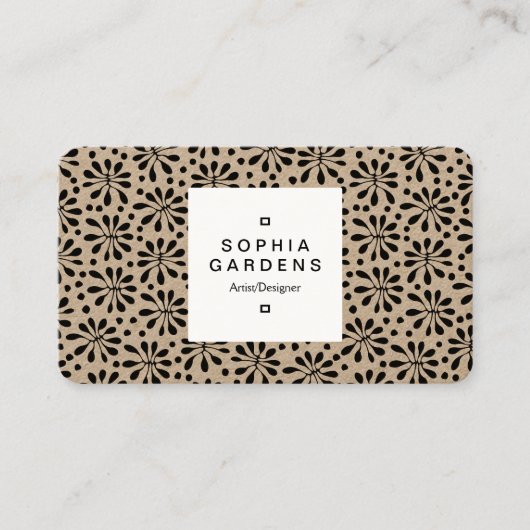 Square Label 03a - Stilisierte Pflanze Muster 2008 Visitenkarte (Vorderseite)