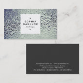 Square Label 03a - Wassertropfen auf Glas 01 Visitenkarte (Vorne/Hinten)