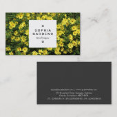 Square Label 03a - Yellow Daisies Visitenkarte (Vorne/Hinten)
