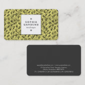Square Label 04 - Bark Cloth Pattern - Lt Yellow Visitenkarte (Vorne/Hinten)