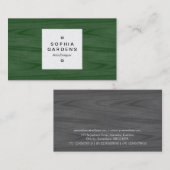 Square Label 04b - Dunkelgrün Visitenkarte (Vorne/Hinten)