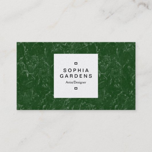 Square Label 04d - Dunkelgrün Visitenkarte (Vorderseite)