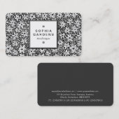 Square Label 05 - Blume Muster Visitenkarte (Vorne/Hinten)