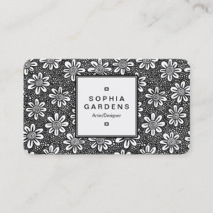 Square Label 05 - Blume Muster Visitenkarte