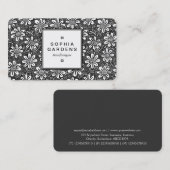 Square Label 05 - Blume Muster Visitenkarte (Vorne/Hinten)