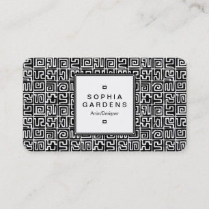 Square Label 05 - Kuba Style Pattern Visitenkarte