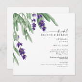 Square Lavender Bridal Brunch & Bubbly Dusche Einladung (Vorne/Hinten)