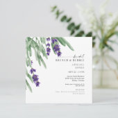 Square Lavender Bridal Brunch & Bubbly Dusche Einladung (Stehend Vorderseite)