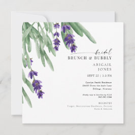Square Lavender Bridal Brunch & Bubbly Dusche Einladung