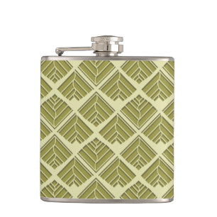 Square Leaf Muster Gold Limones Licht Flachmann