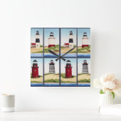 Square Lighthouse Wall Clock Quadratische Wanduhr (Zuhause)