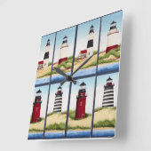 Square Lighthouse Wall Clock Quadratische Wanduhr (Winkel)