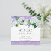 Square Lila Damask Hydrangea Floral Wedding Einladung (Stehend Vorderseite)