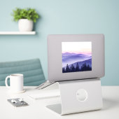 Square Lila Sky in Smoky Mountains Aufkleber (Laptop auf Schreibtisch)