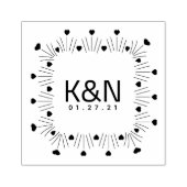 Square Line Art Heart Initial Logo Hochzeit Gummistempel (Prägung)