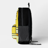 Square Line with Yellow Pattern Design - Bedruckter Rucksack (Rechts)