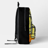 Square Line with Yellow Pattern Design - Bedruckter Rucksack (Links)