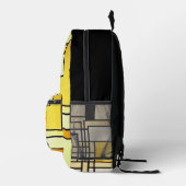 Square Line with Yellow Pattern Design - Bedruckter Rucksack (Rechts)