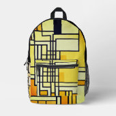 Square Line with Yellow Pattern Design - Bedruckter Rucksack (Vorderseite)