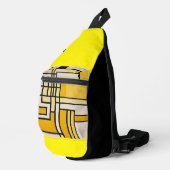 Square Line with Yellow Pattern Design - Crossbody Bag (Rechte Ecke)