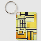 Square Line with Yellow Pattern Design - Schlüsselanhänger (Vorderseite)