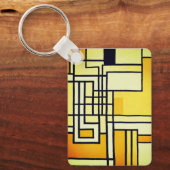 Square Line with Yellow Pattern Design - Schlüsselanhänger (Vorderseite)