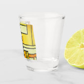 Square Line with Yellow Pattern Design - Schnapsglas (Rechts)