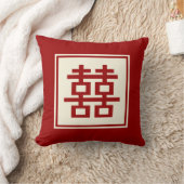 Square Logo Double Happiness Chinese Wedding Kissen (Decke)